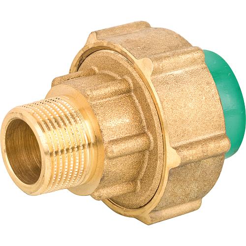 PPR Rohr Kupplung Messing (AG) – Flachdichtend mit O-Ring