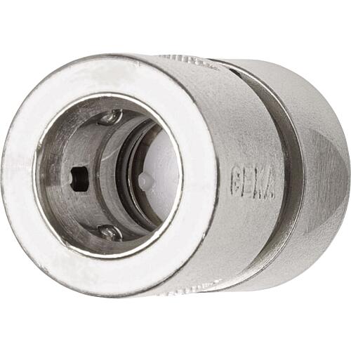 GEKA® plus Schlauchstück mit Wasserstop Messing Stecksystem