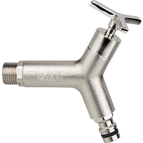 GEKA® Auslaufhahn 1/2" – Messing vernickelt, kompatibel mit Stecksystemen