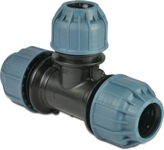 PP Reduzier-T-Stück 90° – Typ Jason | Klemmanschluss | DVGW / KIWA / WRAS